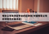 哪家公司有供应专业的区块链[中国哪家公司区块链技术最先进]